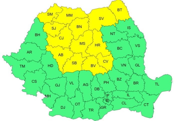 Atenție meteorologică: cod galben de frig în 13 județe. ANM anticipează lapoviță, gheață și vânt Atenție meteorologică: cod galben de frig în 13 județe. ANM anticipează lapoviță, gheață și vânt. Regiunile afectate și prognoza pentru București - HARTĂ