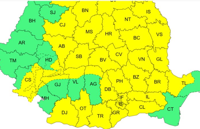 ANM a revizuit estimarea: pentru cât timp se vor menține ploi și furtuni. Județele sub alertă galbenă și informații... ANM a revizuit estimarea: pentru cât timp se vor menține ploi și furtuni. Județele sub alertă galbenă și informații...